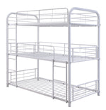 Cairo White Metal Three Layer Twin Bunk Bed