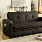 Mavis Dark Brown Fabric Futon Sofa