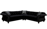 Jolanda Black Flannelette Sectional Sofa