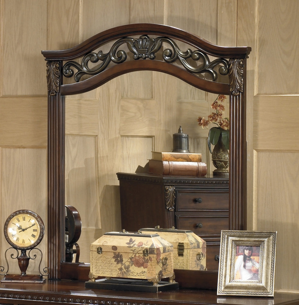 Leahlyn Warm Brown Wood Dresser Mirror