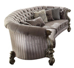 Versailles Antique Platinum Crescent Shape 2-Seat Sofa (Oversized)