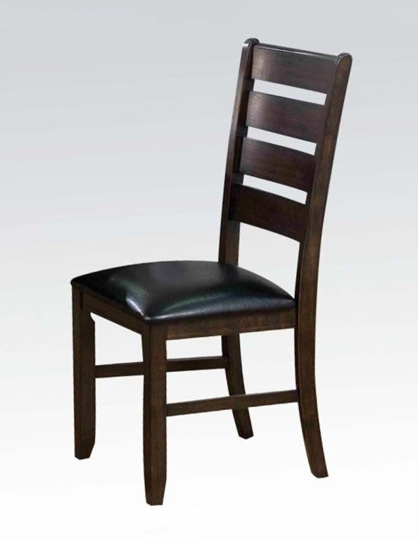 Urbana 2 Black Faux Leather/Espresso Wood Side Chairs