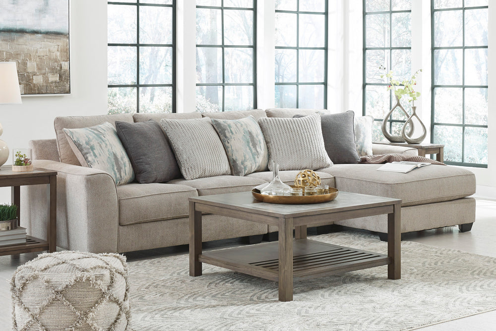 Ardsley 3-Pc Pewter Fabric RAF Sectional Sofa