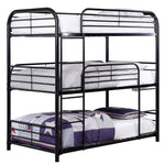 Opal II Black Metal Twin Triple Bunk Bed