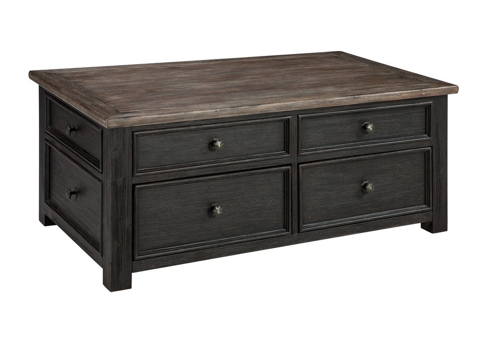 Tyler Creek Grayish Brown/Black Wood Lift-Top Coffee Table