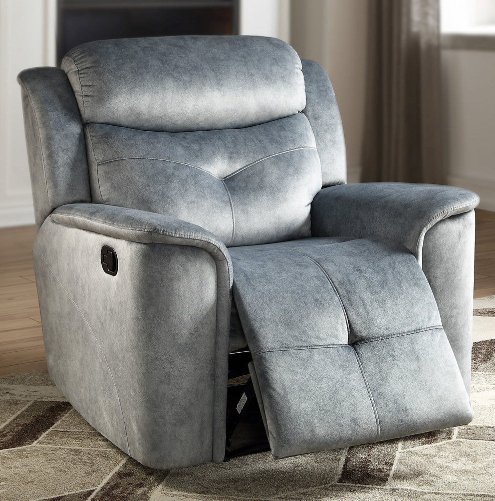 Mariana Silver Blue Fabric Manual Recliner