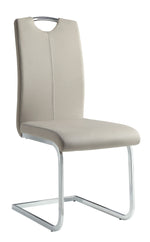 Glissand 2 Gray Vinyl/Chrome Metal Side Chairs