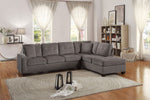 Emilio 2-Pc Taupe Fabric Reversible Sectional Sofa