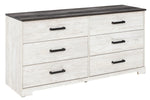 Shawburn Whitewash Wood 6-Drawer Dresser