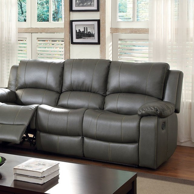 Sarles Gray Manual Recliner Sofa