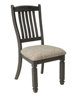 Tyler Creek 2 Grayish Brown Fabric/Black Wood Side Chairs
