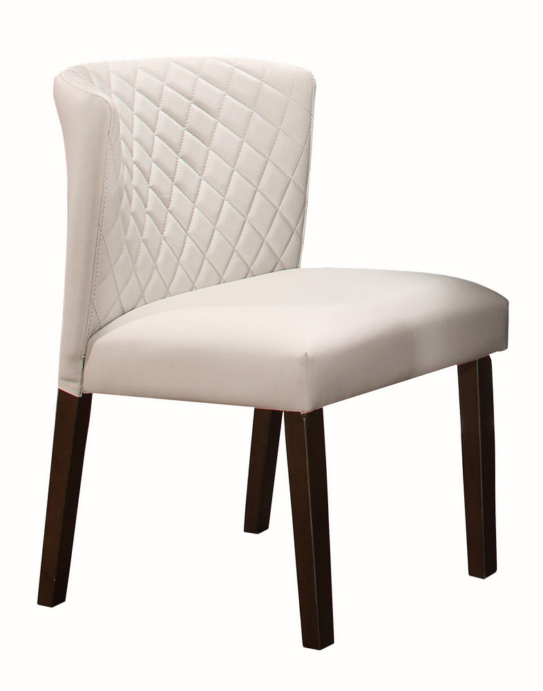 Nelina 2 Stark White Vinyl/Espresso Wood Side Chairs