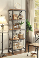 Millwood Distressed Ash Wood/Metal 26" Bookcase