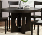 Haddie Distressed Walnut Wood Round Dining Table