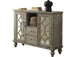 Velika Weathered Gray Wood Console Table with 2 Doors & 2 Drawers