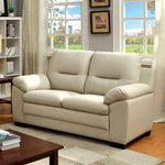 Parma Ivory Leatherette Loveseat