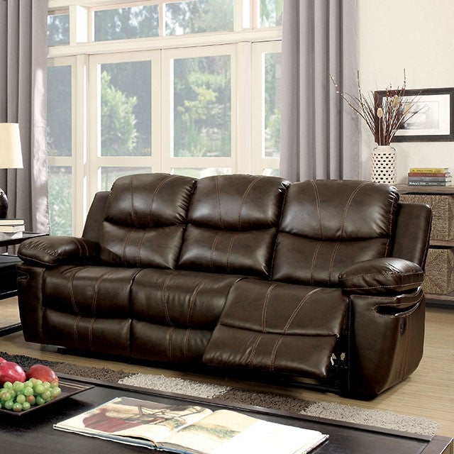 Listowel Brown Manual Recliner Sofa