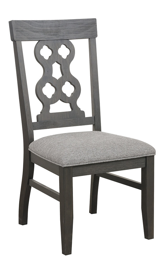 Arasina 2 Gray Fabric/Dark Pewter Wood Side Chairs