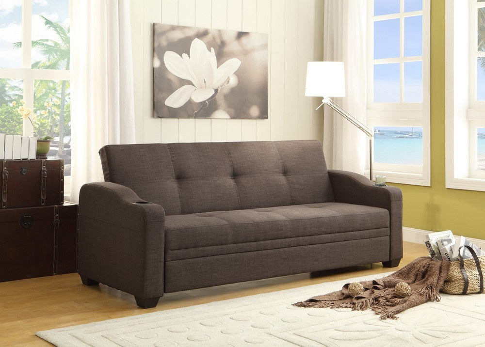 Caffery Dark Gray Fabric Click-Clack Sofa Bed