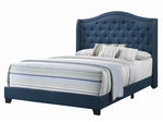 Sonoma Blue Fabric Upholstered Full Panel Bed