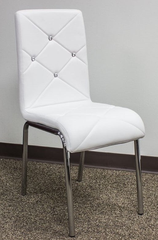 Valarie 4 Off-White Faux Leather Side Chairs