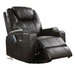 Waterlily Black Boned Leather Match Manual Rocker Recliner