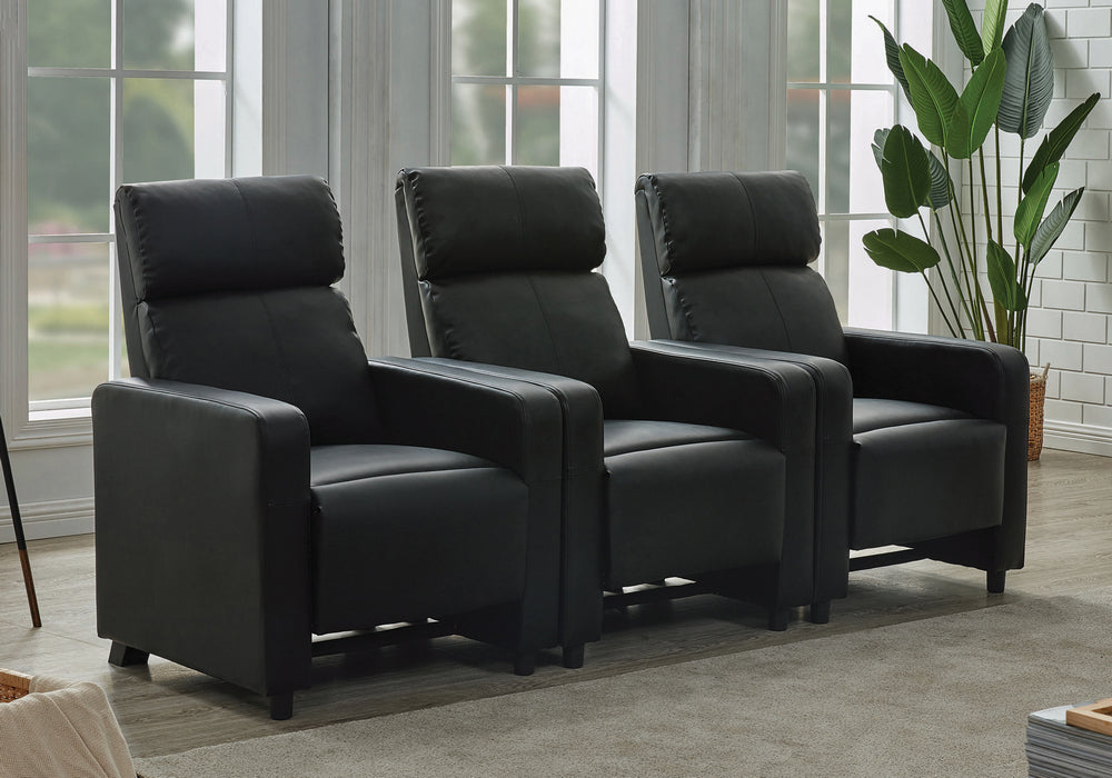 Toohey 3-Pc Black Manual Recliner Home Theater Set