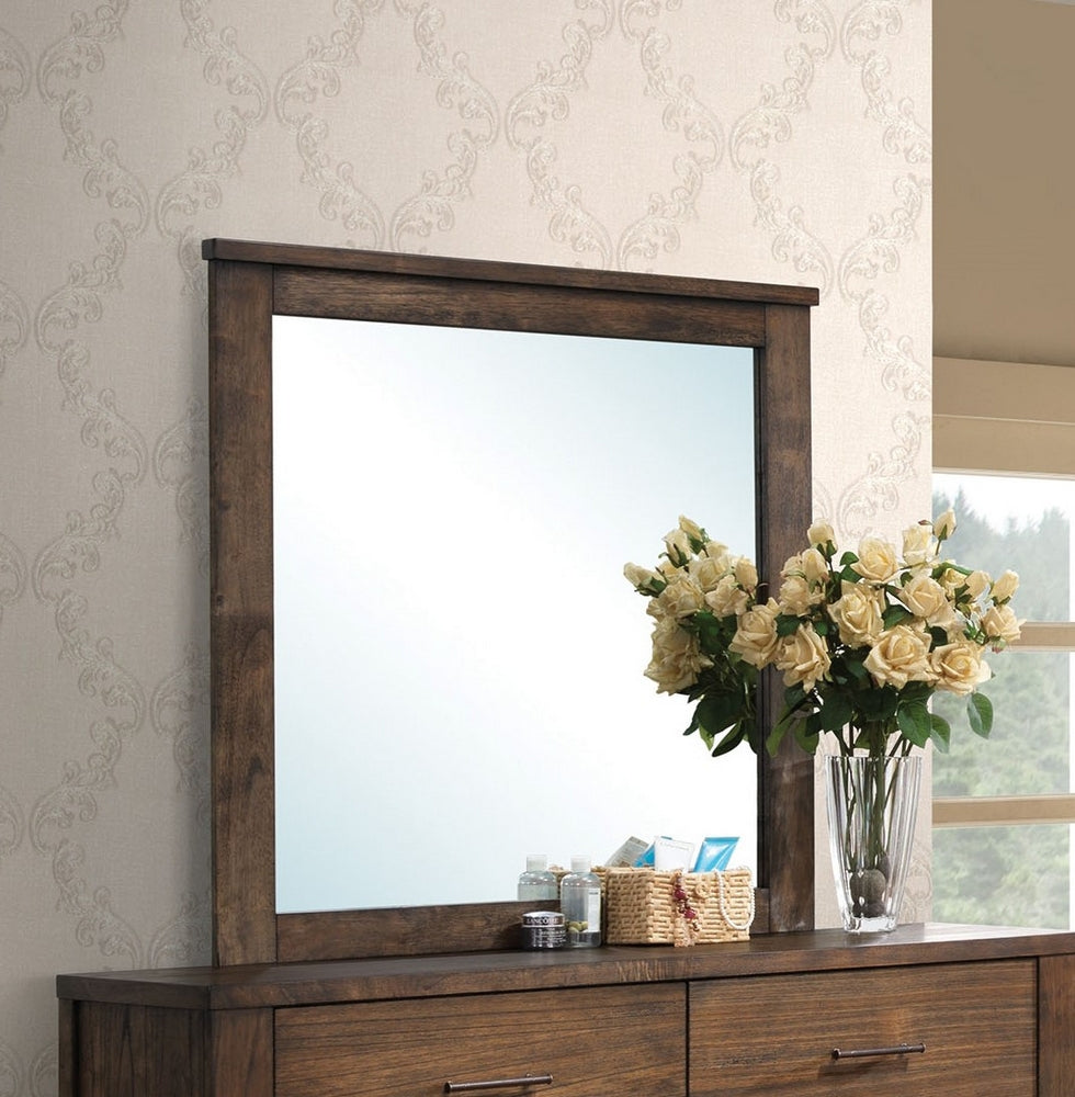 Merrilee Oak Wood Frame Mirror