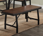 Mariatu Oak Wood/Black Metal Dining Bench