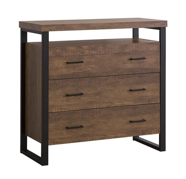 Moni Rustic Amber Wood Accent Cabinet