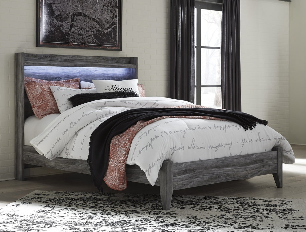 Baystorm Gray Wood Queen Panel Bed