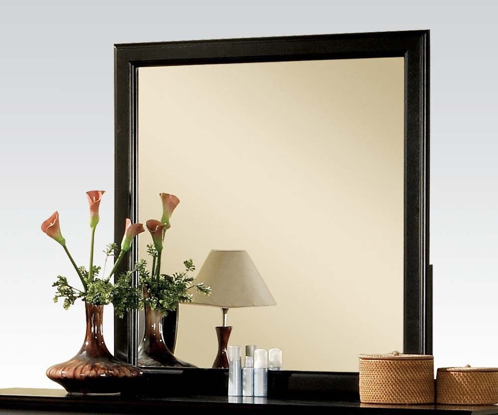 Louis Philippe III Black Wood Dresser Mirror