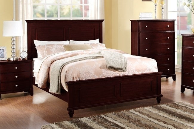 Emilia Dark Brown Wood King Bed