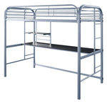 Opal III Silver Metal Twin Loft Bed