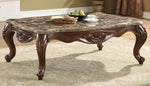 Jardena Cherry Oak Wood Coffee Table with Marble Top