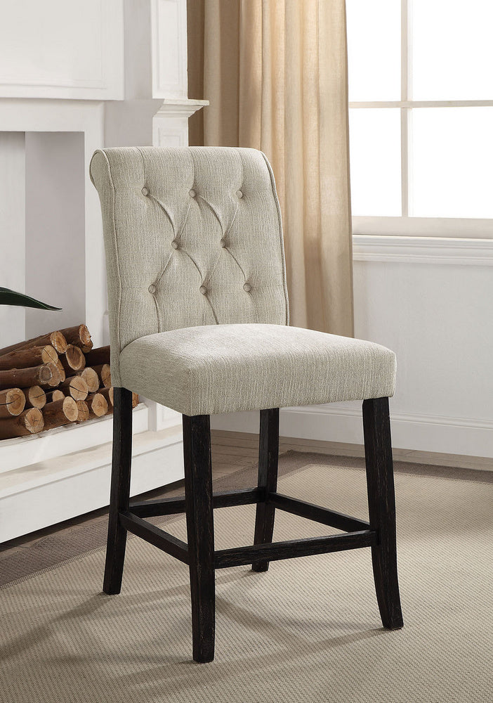 Izzy 2 Ivory Chenille Counter Height Chairs