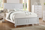 Evelyn White Wood King Panel Bed