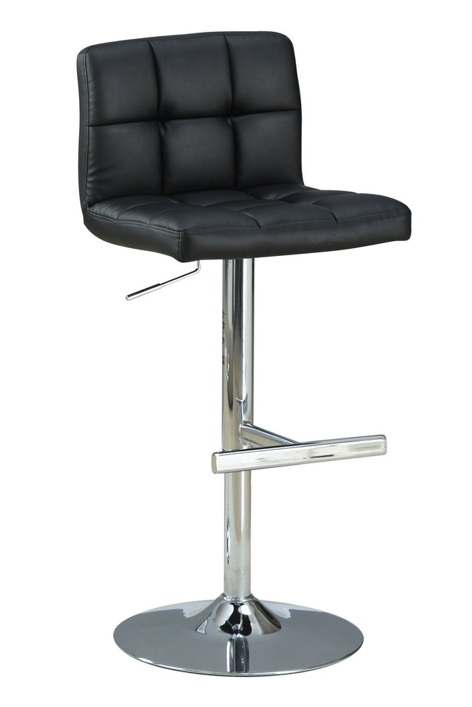 Aila Contemporary 2 Black Leatherette Adjustable Bar Stools