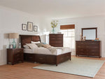 Barstow 5-Pc Pinot Noir Queen Sleigh Storage Bedroom Set