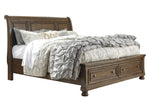 Flynnter Medium Brown King Storage Bed