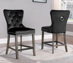 Vienne 2 Black Velvet/Wood Counter Height Chairs