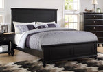 Evelyn Black Wood Cal King Panel Bed