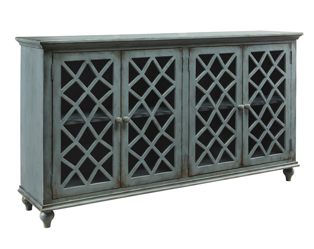 Mirimyn Antique Teal Wood Accent Cabinet