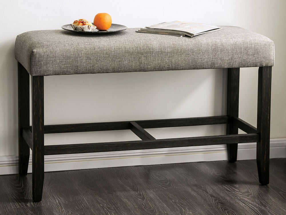 Brule Light Gray Fabric Counter Height Bench