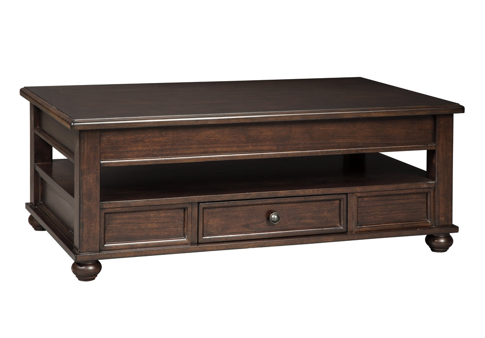 Barilanni Dark Brown Wood Lift-Top Coffee Table