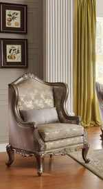 Florentina Taupe Silk-Like Fabric Chair