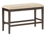 Balin Light Brown Fabric/Wood Counter Height Bench