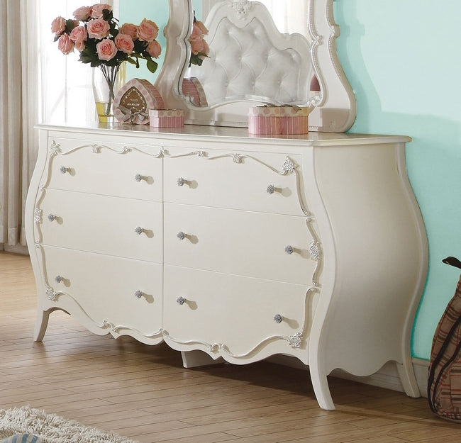 Edalene Pearl White Pine Wood Dresser