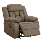 Higgins Tan Coated Microfiber Manual Glider Recliner