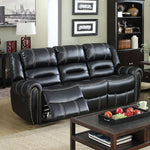 Frederick Black Manual Recliner Sofa